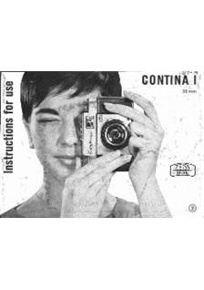 Zeiss Ikon Contina 1 manual. Camera Instructions.